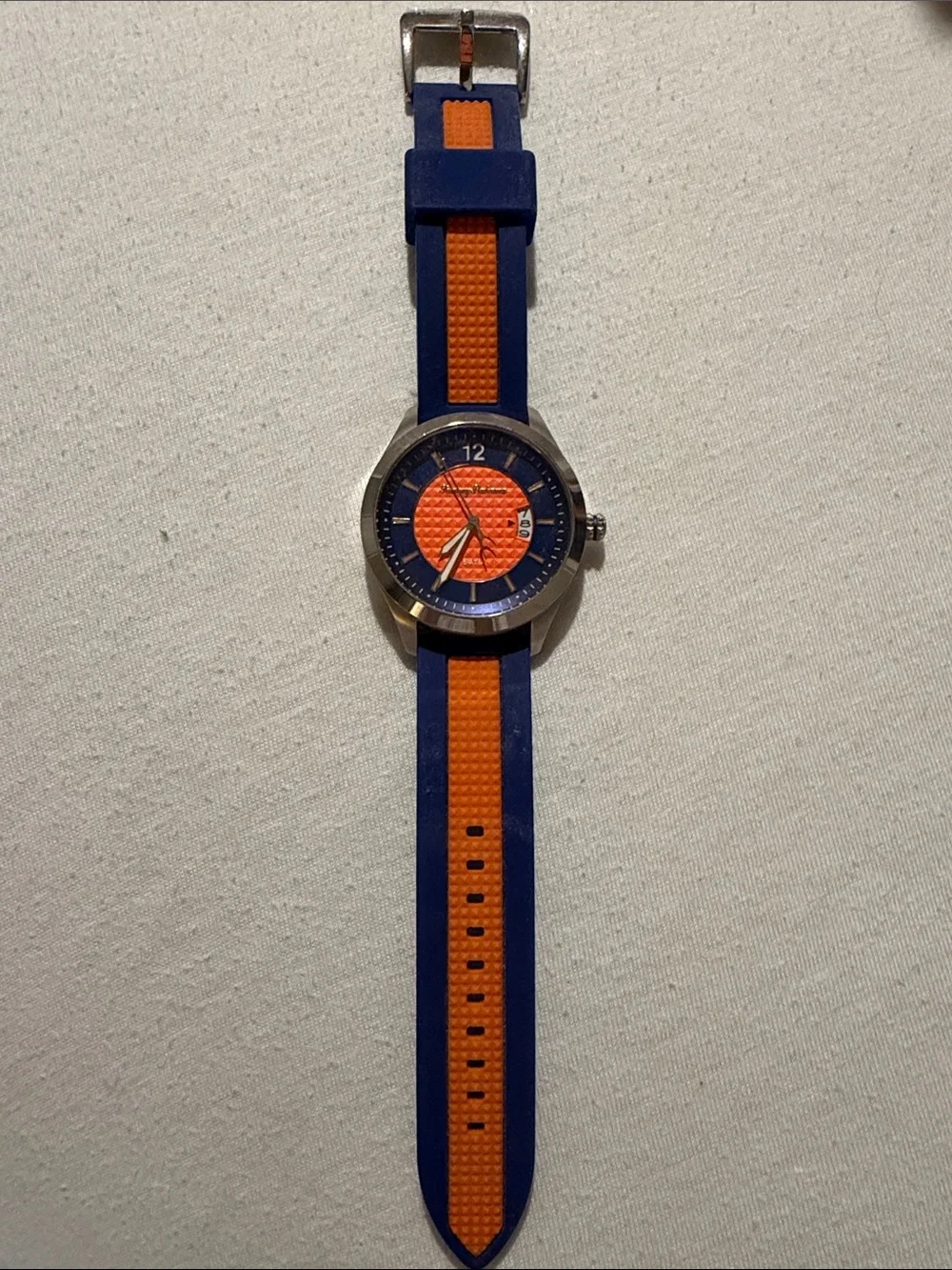 Tommy Bahama Blue and Orange Silicone Strap Watch